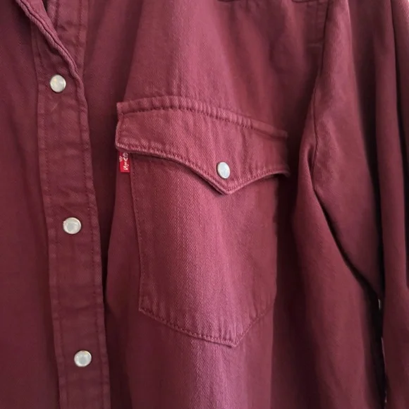 Levi's Dark Red‎ Collared Western Shirt - Picture 3 of 5